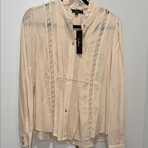 Lulu's Cream Lace Detail Blouse